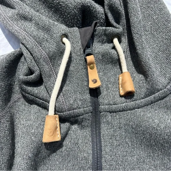 Fjallraven Ovik Fleece Hoodie Jacket Size Large Grey - Picture 2 of 9